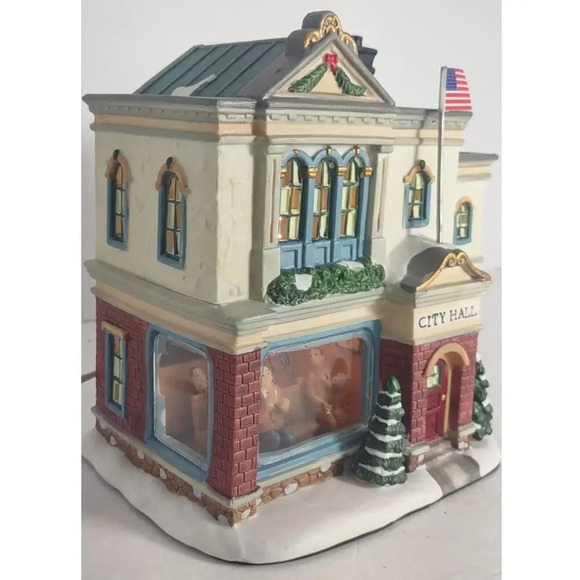 Norman Rockwell Collection Saturday Evening Post City Hall Xmas Lit House - Picture 3 of 7